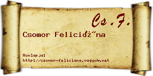 Csomor Feliciána névjegykártya